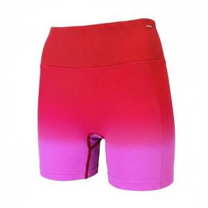 Victoria's Secret Pink Active Bike Shorts Red Pink Ombré Seamless Stretch Small